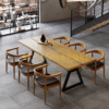 Meja Makan Kayu Jati Industrial Minimalis 6 Kursi