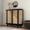 Lemari Rotan Kombinasi Kayu Hitam – Wooderfull Natural Elegance Series 1