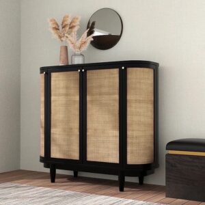 Lemari Rotan Kombinasi Kayu Hitam – Wooderfull Natural Elegance Series 1