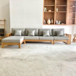 Sofa Sudut Kayu Jati Minimalis 5 Dudukan – Ukuran Jumbo 350cm 6