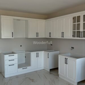 Kitchen Set Minimalis Putih – Lemari Dapur Modern dengan Kabinet Atas & Bawah Wooderfull