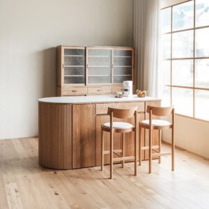 Meja Bar Minimalis Kayu Jati Solid – Desain Modern & Fungsional untuk Dapur & Ruang Makan