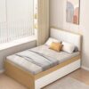Tempat Tidur Minimalis Modern Kayu Jati dengan Drawer Penyimpanan - Wooderfull