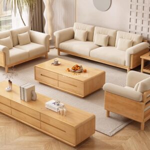 Set Sofa Minimalis Kayu – Kursi dan Meja Tamu Modern untuk Ruang Tamu